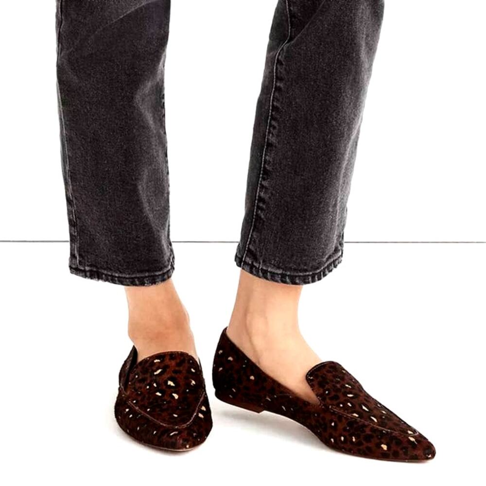 Madewell The Frances Skimmer Leopard Brown Black Flats Loafers 9.5